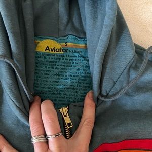 6 Stripe Blue Serape Rainbow Hoodie